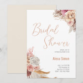Floral Boho Brautparty Einladung (Vorne/Hinten)