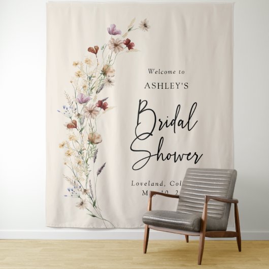 Floral Boho Brautparty Wandteppich (Beispiel)