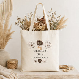 Floral Boho Bridesmaid Wedding Tote Bag Tragetasche