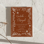 Floral Boho Burnt Orange Terracotta Herbal Wedding Einladung