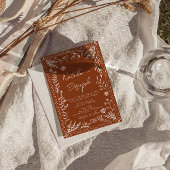 Floral Boho Burnt Orange Terracotta Photo Wedding Einladung