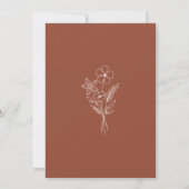 Floral Boho Burnt Orange Terracotta Wedding Einladung (Rückseite)