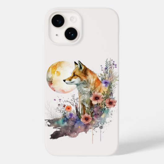 Floral Boho Chic ästhetischer Fox Wasserfarben Art Case-Mate iPhone Hülle (Rückseite)