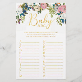 Floral Boho Chic Baby Dusche ABC Spiel