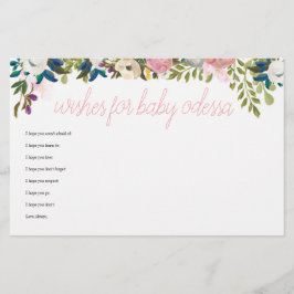 Floral Boho Chic Baby Duschgel Wünsche für Baby