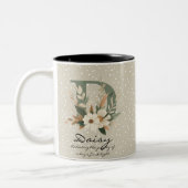 Floral Boho Chic Monogramm Personalisiert für Dais Zweifarbige Tasse (Links)