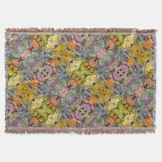 Floral Boho Chic Thistle Pastel Decke (Vorderseite)