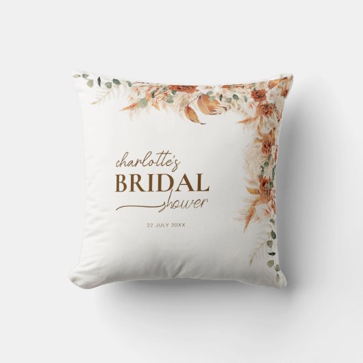 Floral Boho chic Wedding & Brautparty Gift Kissen (Vorderseite)