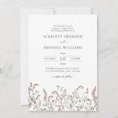 Floral Boho Chic Wedding Einladung (Vorderseite)