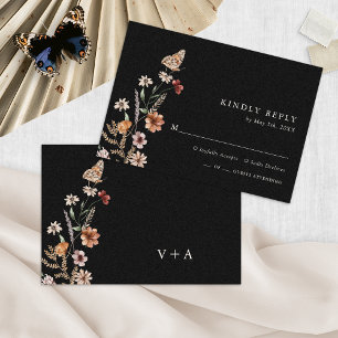 Floral Boho Chic Wedding RSVP Karte