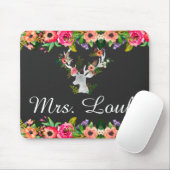 Floral Boho Deh Monogram Name Mouse Pad Mousepad (Mit Mouse)