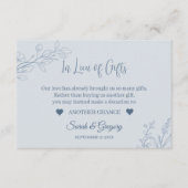 Floral Boho Dusty Blue "In Lieu of Gifts" Karten (Vorderseite)
