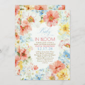 Floral Boho Elegant Baby in Bloom Baby Shower Einladung (Vorne/Hinten)