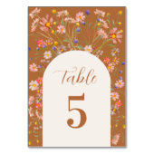 Floral Boho Elegante Hochzeit im Herbst Tischnummer (Rückseite)