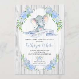 Floral Boho Elephant Baby Shower Einladung Junge