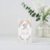Floral Boho Elephant Winddusche Windelwanne Windel Begleitkarte (Stehend Vorderseite)