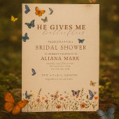 Floral Boho Er gibt mir Schmetterlinge Brautparty Einladung