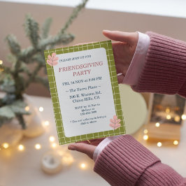 Floral Boho Erntedank Friendsgiving Party Einladung