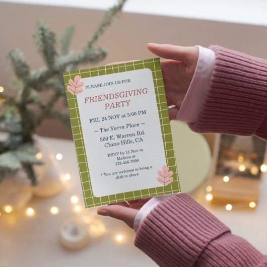 Floral Boho Erntedank Friendsgiving Party Einladung