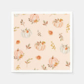 Floral boho Fall kleiner Kürbis Geburtstag Serviette (Vorderseite)