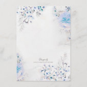 Floral Boho Fresh Light Blue Wedding Card Begleitkarte (Rückseite)