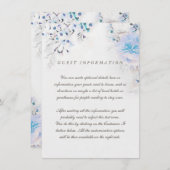 Floral Boho Fresh Light Blue Wedding Card Begleitkarte (Vorne/Hinten)