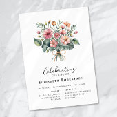 Floral Boho Funeral Einladung