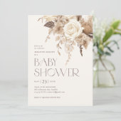 Floral-Boho Gender-Neutral-Baby-Dusche Einladung (Stehend Vorderseite)