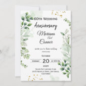 Floral Boho Greenery Wedding Anniversary Einladung (Vorderseite)