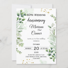 Floral Boho Greenery Wedding Anniversary Einladung