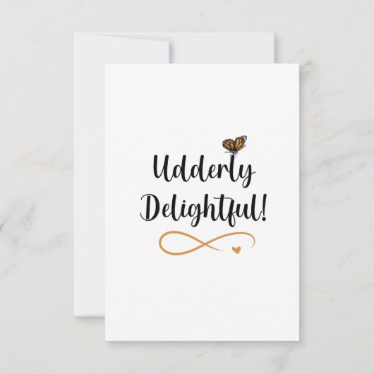 Floral Boho Highland Cow Butterfly Whimsical Dankeskarte (Rückseite)