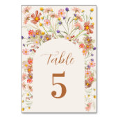 Floral Boho Hochzeit im Herbst Tischnummer (Vorderseite)