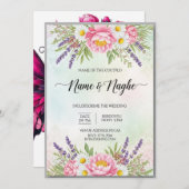 Floral Boho Hochzeitseinladung Einladung (Vorne/Hinten)
