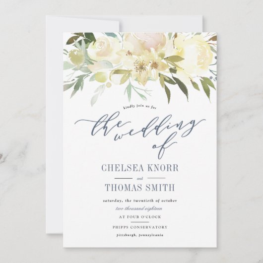 Floral Boho Hochzeitseinladung Einladung (Vorderseite)