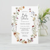 Floral Boho Kinderdusche Einladung (Stehend Vorderseite)