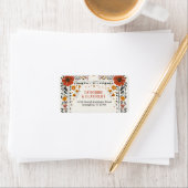 Floral Boho  Letterpress Table Number Wedding Adressaufkleber (Insitu)