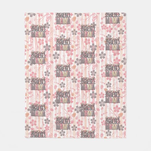Floral Boho Mama Fleecedecke (Vorderseite)