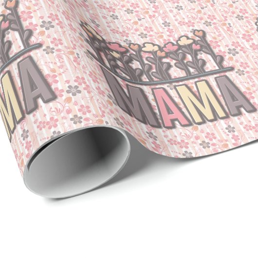 Floral Boho Mama Geschenkpapier (Rolleneckpunkt)