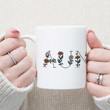 Floral Boho Minimal Auntie Zwei-Tone-Tasse