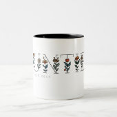 Floral Boho Minimal Auntie Zwei-Tone-Tasse Zweifarbige Tasse (Mittel)