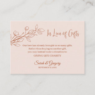 Floral Boho Minimalistisch "In anstelle von Gesche Begleitkarte