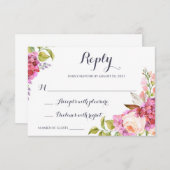 Floral Boho Modern Respektkarte UAWG RSVP Karte (Vorne/Hinten)