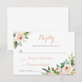 Floral Boho Modern Respektkarte UAWG RSVP Karte (Vorne/Hinten)