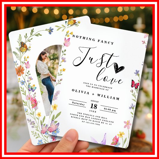 Floral Boho Nichts Extravagant nur Liebe Hochzeit Einladung