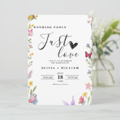 Floral Boho Nichts Extravagant nur Liebe Hochzeit Einladung (Stehend Vorderseite)