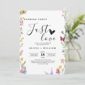 Floral Boho Nichts Extravagant nur Liebe Hochzeit Einladung (Stehend Vorderseite)