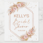 Floral Boho Pampas Brautparty Getränke Etikett (Einzelnes Label)