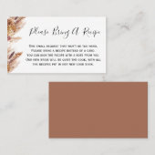 Floral Boho Pampas bringen Rezept Brautparty Card Visitenkarte (Vorne/Hinten)