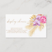 Floral Boho pampas Display Dusche Begleitkarte (Vorderseite)