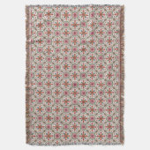 Floral Boho Pattern in Red, Pink & Teal Decke (Vorderseite Vertikal)